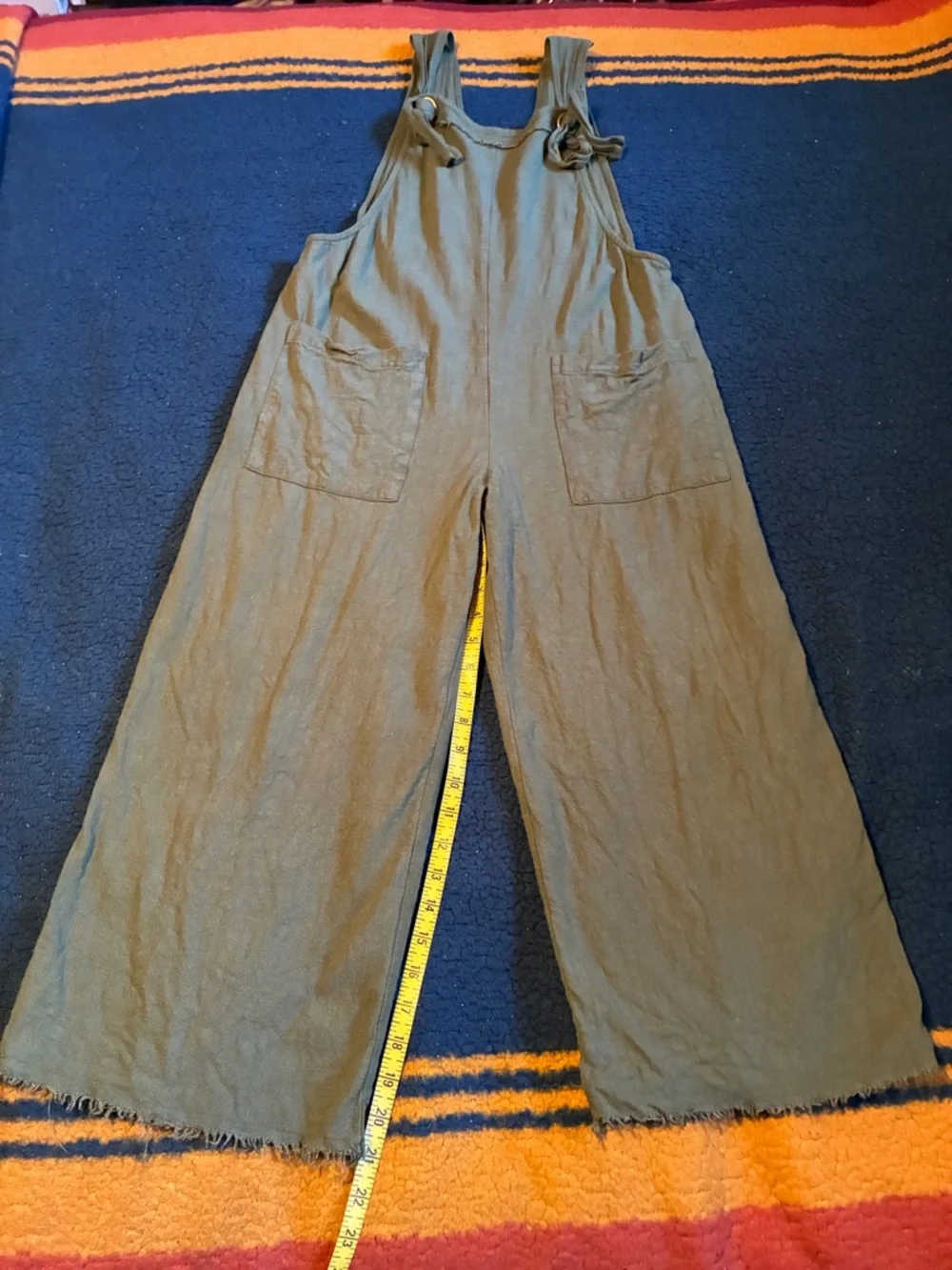 Natural Life Carly olive drab green overalls jumpsuit - Picture 3 of 7